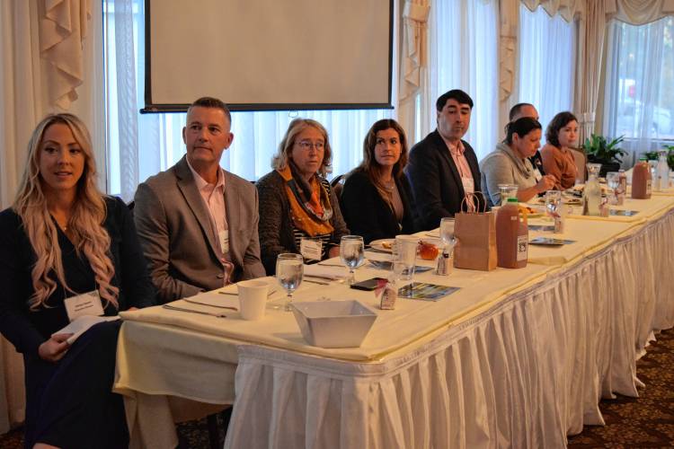 Panelists at the Franklin County Chamber of Commerce breakfast about supporting agriculture in the region.