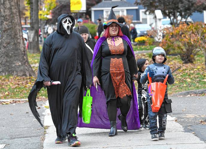 Ghouls and witches abound on Halloween in Greenfield. 