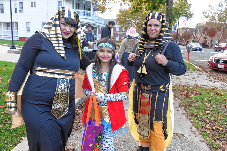 Walking like an Egyptian on Halloween in Greenfield. 