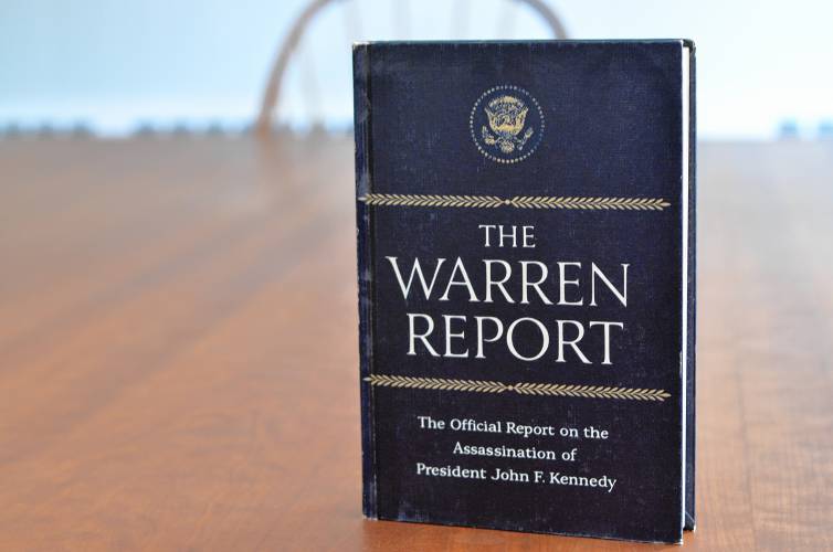 This is an original copy of the Warren Report, the official report on the President John F. Kennedy assassination. It concluded Kennedy was assassinated by Lee Harvey Oswald and that Oswald acted alone. It also concluded that Jack Ruby acted alone when he killed Oswald two days later.