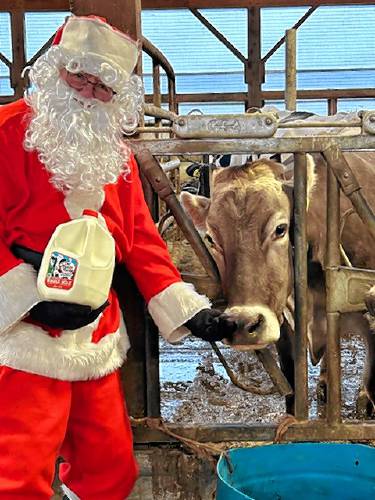 Santa at Our Family Farms in Leyden.