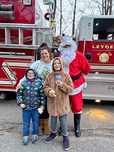 The Pendelton family, from left to right, Lucas, Megan and Sophia, pictured with Santa.