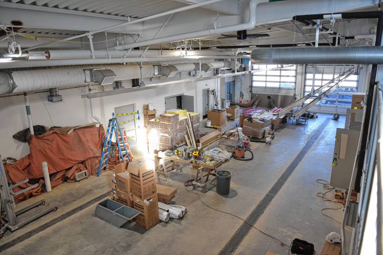 The smaller apparatus bay that will house ambulances and other vehicles.