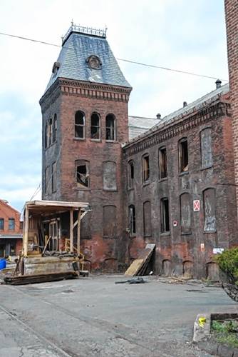 Sublime Systems plans to build to build a clean-tech cement manufacturing plant on this site on Water Street in Holyoke, where the buildings have since been razed.