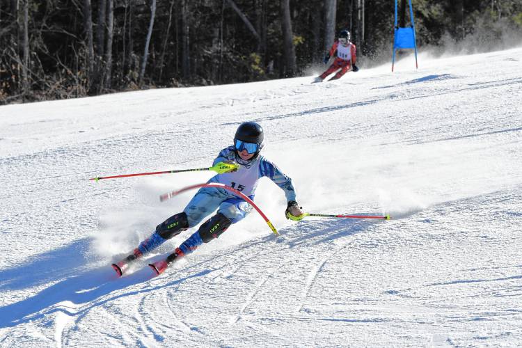 Addie Loomis of Mohawk Trail competes in the slalom at the PVIAC Individual Championships at Berkshire East in Charlemont on Thursday. 