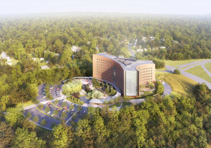 An aerial rendering of the planned Veterans’ Home in Holyoke.