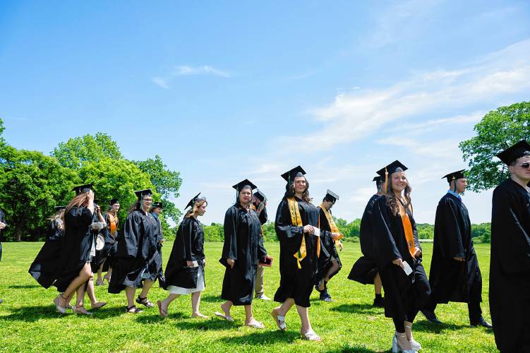 One hundred and fifteen graduates walked across the stage at Greenfield Community College’s commencement ceremony in Greenfield on Saturday.