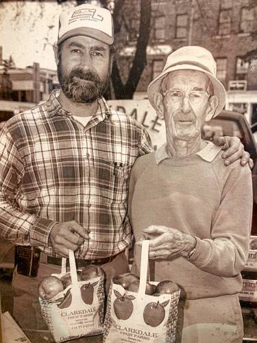 Tom Clark and his father, Fred, helped start the Greenfield Farmers Market, now in its 50th season. Clarkdale Fruit Farms participated in the Market for nearly its entire existence, and now sell mainly from their farm store in Deerfield.