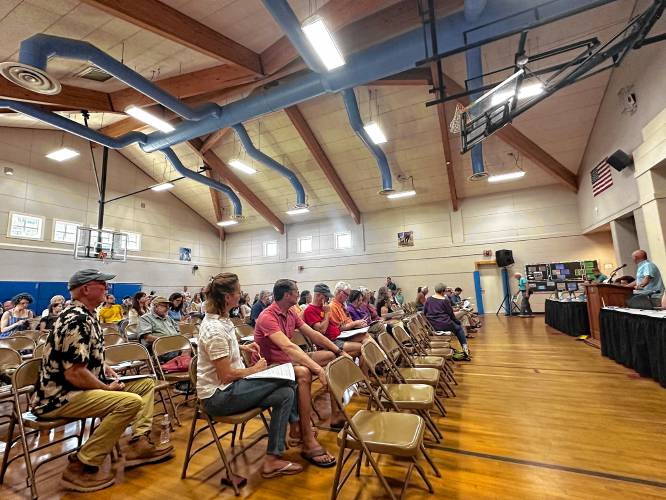 Conway Annual Town Meeting voters approved all but one of the 33 articles on the warrant on Saturday at Conway Grammar School.