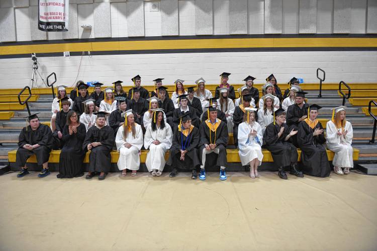 Pioneer Valley Regional School’s graduating Class of 2024 during the commencement ceremony on Friday.