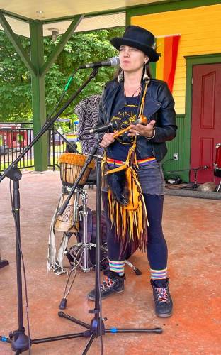 Lily-Rakia, a queer, Indigenous artist, will be opening and closing the Franklin County Pride Fest. Her music, for which she draws inspiration from her ancestors, incorporates drumming, hip-hop, Hebrew melodies and traditional Mohawk chants.