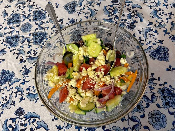 I recently learned that the Greek salad as we know it is a relatively recent invention. Greeks started to combine cucumbers and tomatoes once tomatoes began to make inroads in Greek cuisine in the 19th century.