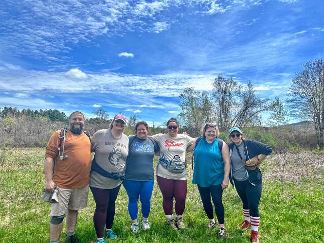 The Berkshires BLOC chapter’s spring season started off with a beautiful day at Canoe Meadows in Pittsfield. Chapter leader Annie Schwartz is third from right.