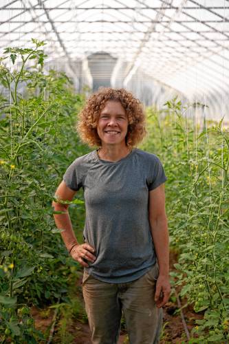 Stony Hill Farm owner Alice Colman at the farm in Wilbraham on a recent morning.