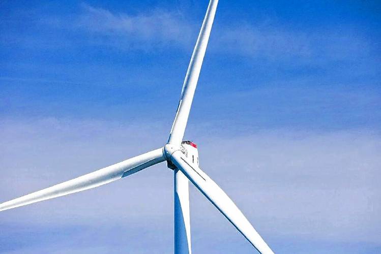 A GE Haliade-X Turbine stands in the Vineyard Wind 1 project area, which is located south of Martha’s Vineyard.