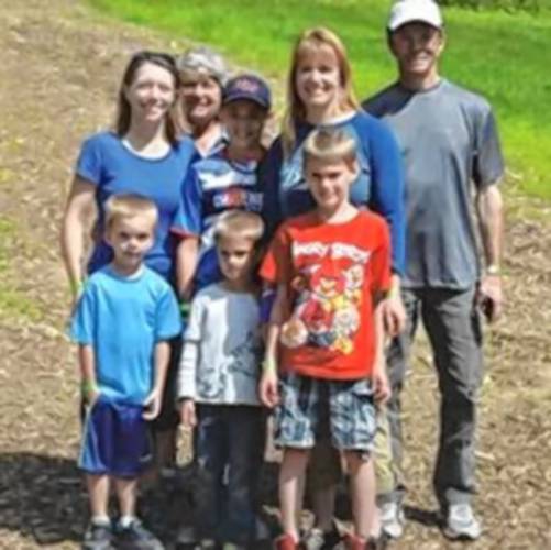 Carolyn and John Wheeler, their daughters Jill and Julie, and grandsons Tyler, Jesse, Cody, and Rudy. They represent the 4th, 5th, and 6th generations on the same farm.