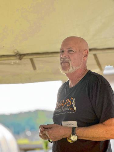 Tom Willits, a founding partner in the creation of the PVGrows Investment Fund and a trustee of the Lydia B. Stokes Foundation, an early and sustained investor, spoke about how the fund benefits the region during an event at Bardwell Farm in Hatfield on June 25. “That was the whole point [of the fund],” he said. “Not necessarily making money, but providing capital to folks working toward a stronger food system.”