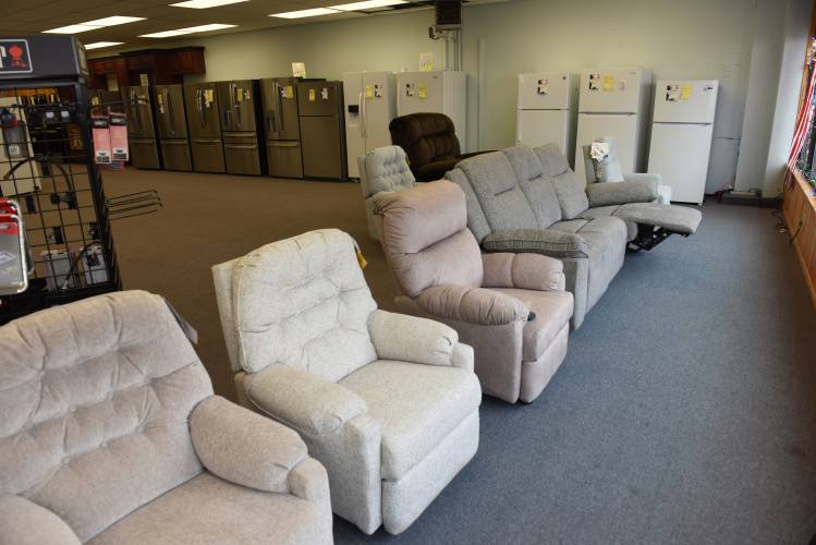 Furniture for sale at S&S Appliance on Main Street in Athol.