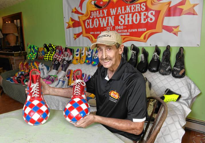 Gary Amiro has been hand-crafting footwear for professional clowns since the 1990s, but he added Christmas to his repertoire about six months ago as a result of a customer request.