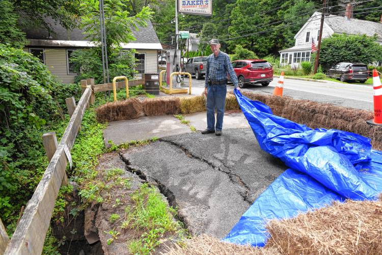 Robert Baker of Baker’s Country Store reveals what recent heavy rains did to their parking lot.