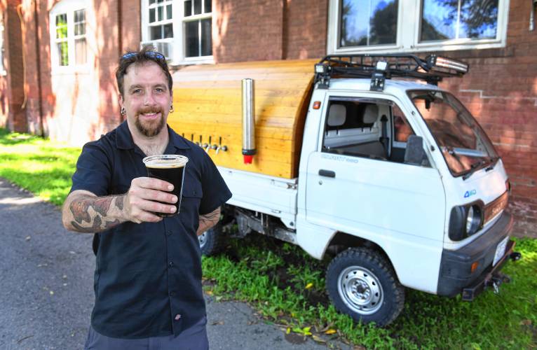 Montague resident Chad Champoux’s “KEIgerator” is now available as a dry hire rental service for brewing companies that are interested in having an outdoor alternative to serve their own drinks.