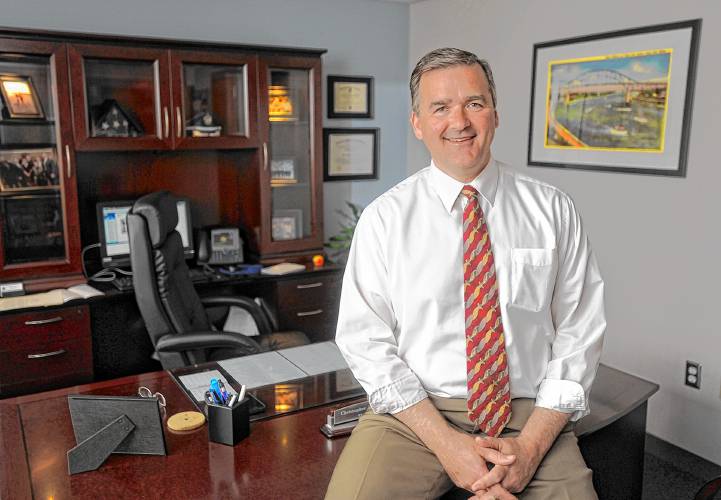 Franklin County Sheriff Chris Donelan in his office at the jail.