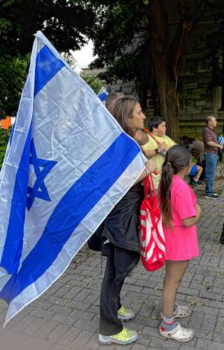 Meital Aloushillouz, an Israeli who moved to America in 1999 and who’s parents remain in Israel, with her family.