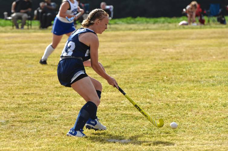 Franklin Tech’s Kenzie Sourdiffe-Phelps (13) carries the ball against Turners Falls on Friday.