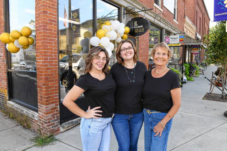 Megan Delisle-Hale, Crystal Jarvenpaa and Judy Dacyczyn of Hilltown Hair Salon in Shelburne Falls.