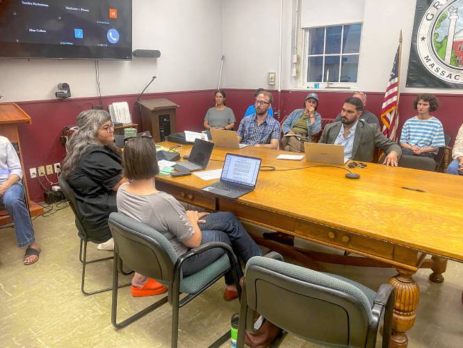 Members of the Greenfield Economic Development Committee discuss numerous proposed housing ordinance amendments on Tuesday.