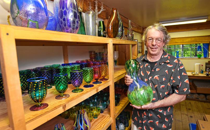 Glassblower Robert Dane in his Heath studio.