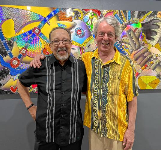 From left, “Heartbeats and Harmony” artists Carl Lopes and Robert Dane.