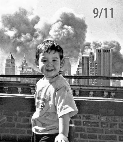 2-year-old grandson of the author on his SoHo roof on 9/11.