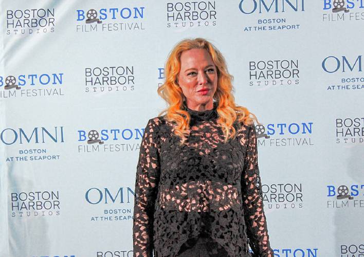 Virginia Madsen pictured on the red carpet ahead of the premier of the film “Sheepdog” at the 40th Annual Boston Film Festival. Madsen plays a Veterans Affairs doctor, Dr. Elecia Knox.