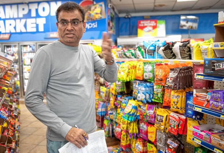 Tobacco and nicotine products would eventually become banned in Massachusetts, under a regulatory trajectory that a trio of lawmakers hope will become law next session. Northampton has also considered such a measure this fall, which led Dipan Patel, the owner of the Northampton Market, to express his frustration with banning nicotine products but not other products such as cannabis.