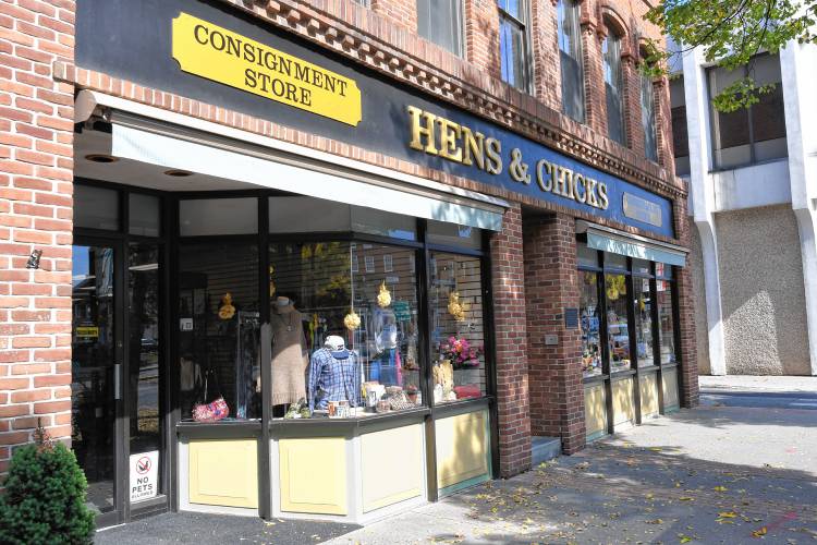 The Hens & Chicks Consignment Store on Main Street in Greenfield. The store received a $6,650 grant to buy industrial cleaning equipment that will allow the shop to take in more product.