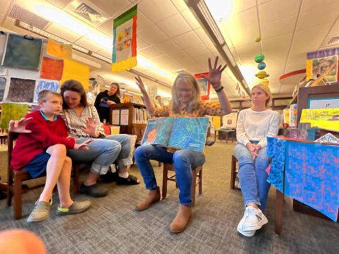 Families were welcomed to the Sunderland Public Library Tuesday afternoon to meet Leverett-based author and illustrator Micha Archer and celebrate Title I grant funding for the district, which provides extra support to a select group of students with learning goals — in Union 38’s case, reading goals.