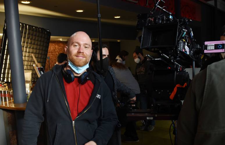 Director/Producer Julian Lowenthal on set for the movie “Money Game” at the Shea Theater Arts Center in Turners Falls in 2022. “Money Game” will be screened at the LAVA Film Festival on Sunday, Oct. 13.