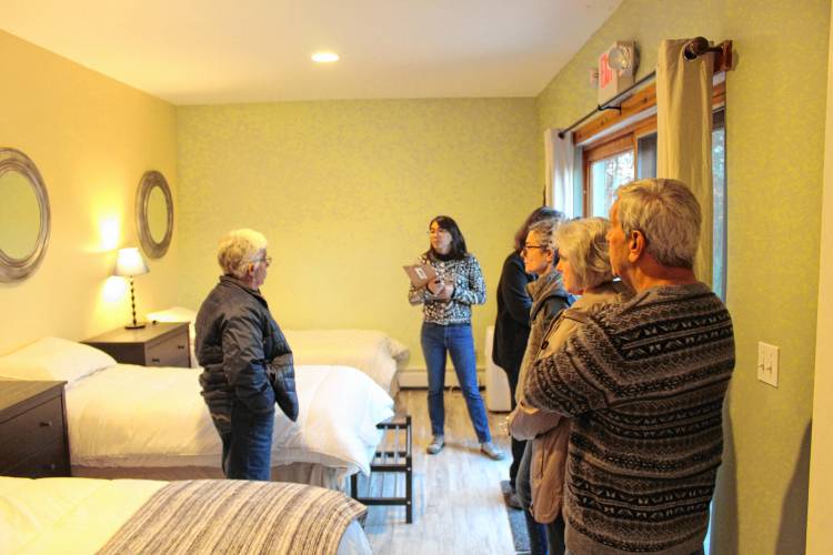 Leyden Planning Board members tour the 63 North County Road site that could become the Bent Birch Retreat Center, pending special permit approval.