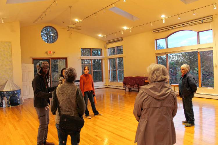 Leyden Planning Board members tour the 63 North County Road site that could become the Bent Birch Retreat Center, pending special permit approval.