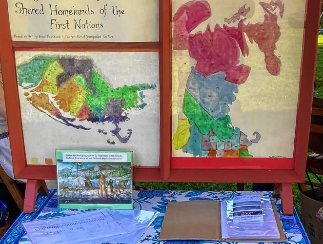 These paintings and maps will be on display at the Shelburne Historical Society's Indigenous Peoples’ Recognition Day celebration