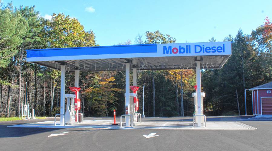 Cha’s Convenience Store in Winchester, New Hampshire, opened a gas station at 860 Manning Hill Road a month ago. This is one-tenth of a mile from the state line with Northfield, Massachusetts, which has not been the home of gas station in years. There are four diesel gas lanes, seen here, and 10 regular ones. Owner Marshall Royce plans to move the longtime convenience store at 841 Manning Hill Road across the street in approximately three to four weeks.