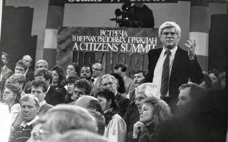 “Phil Donahue was simply an amazing guy who wasn’t afraid to take risks and he decided to take a risk with us,” says Colrain resident Edward Wierzbowski, who co-produced “A Citizens’ Summit” in 1985 with Pam Roberts. “He was a genius and was doing things that other people couldn’t even figure out.”