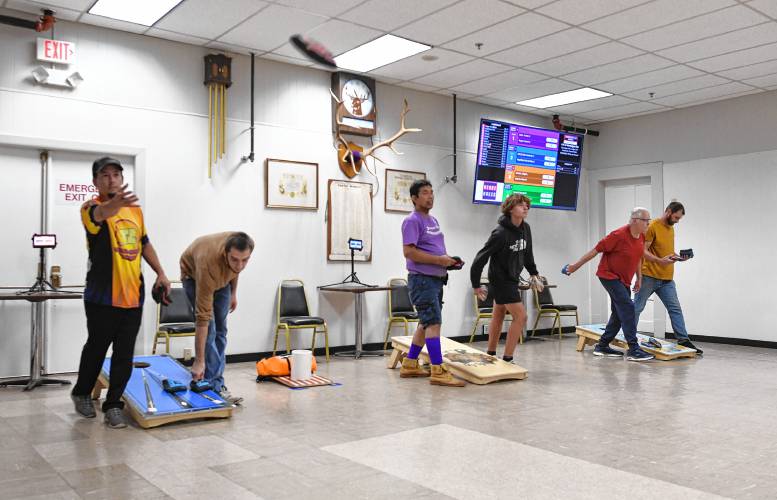 The Franklin County Baggers cornhole league meets at the Montague Elks Lodge 2521 on Wednesday evenings.