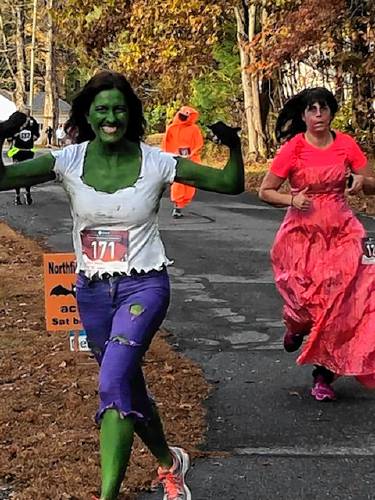 Ramona Pinto, dressed as The Incredible Hulk, participates in a previous Monster Dash 5K in Northfield.