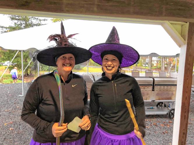 From left, Kelly Wilkinson and her wife Alicia Robertson at a previous Monster Dash 5K in Northfield.