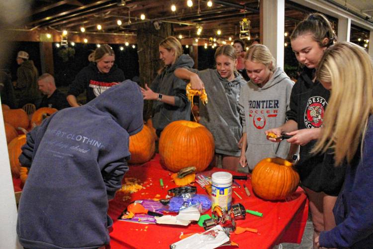 Friends and family members gathered to carve pumpkins in memory of Summer Steele on Thursday in Shelburne Falls.