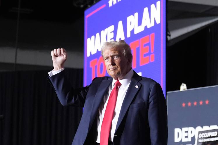 Republican presidential nominee former President Donald Trump at a campaign rally on Oct. 11 in Aurora, Colo.