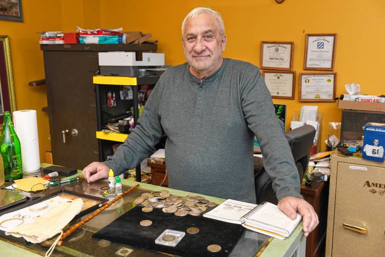 Gary Konvelski of Gary’s Coins and Antiques on Avenue A in Turners Falls.