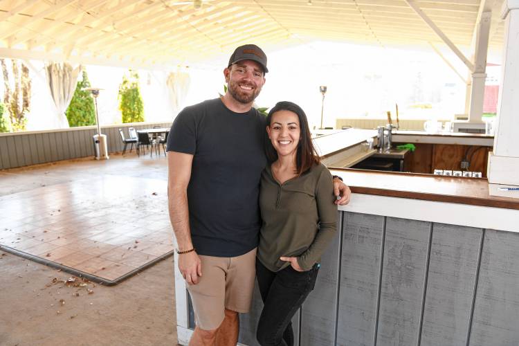 Jeff and Jen Neilsen, seen here in the function pavilion, will be opening Hinata Retreat in Charlemont at the former Warfield House Inn property.